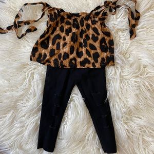 Bailey’s Blossoms tank top & distressed leggings